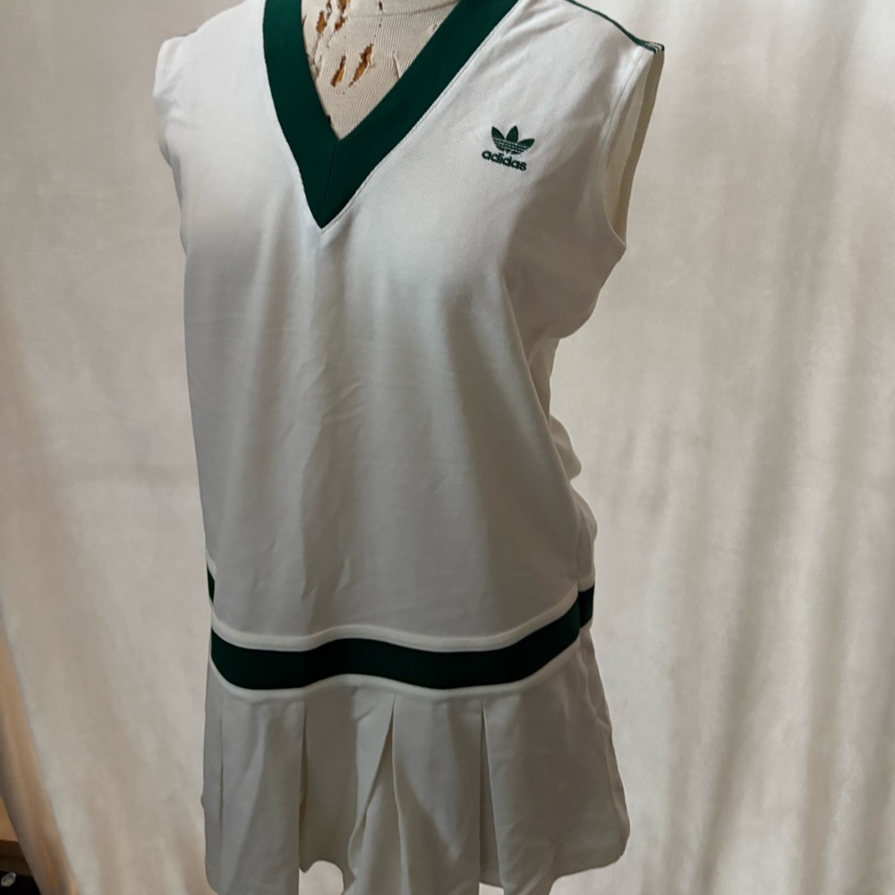 Adidas White Dress with Green Trim